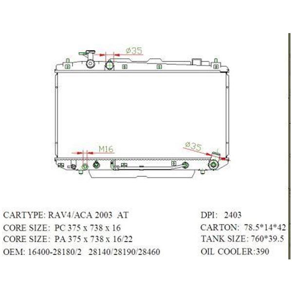 Radiator till Toyota RAV4 2 Radiator for Toyota RAV4 2